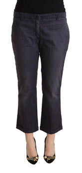 Jucca Black Low Waist Folded Hem Flared Cropped Pants -   -  Jucca.